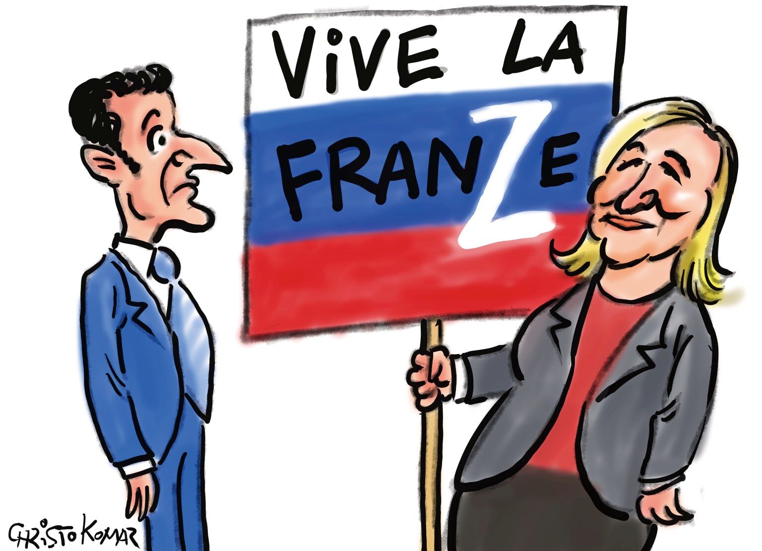 Macron and le Pen | Political Cartoon - News JustIN Press