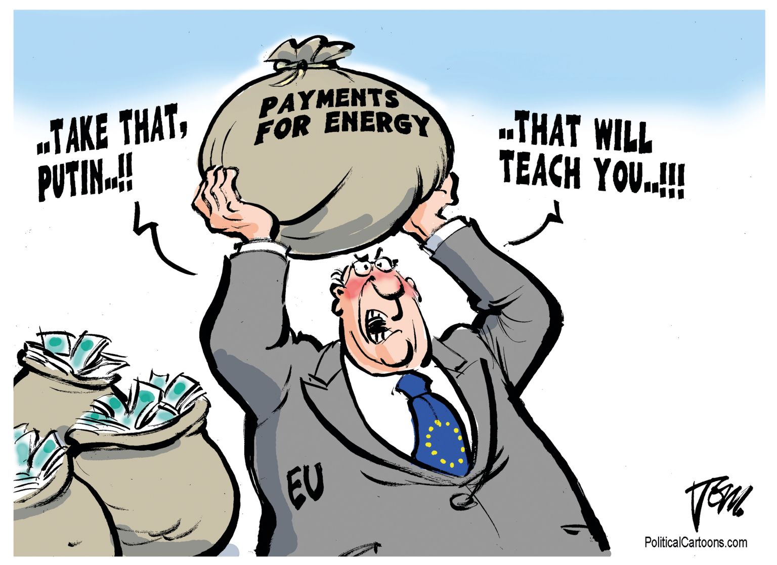  News JustIN Editorial Cartoon -  EU sanctions Russia by Tom Janssen, The Netherlands