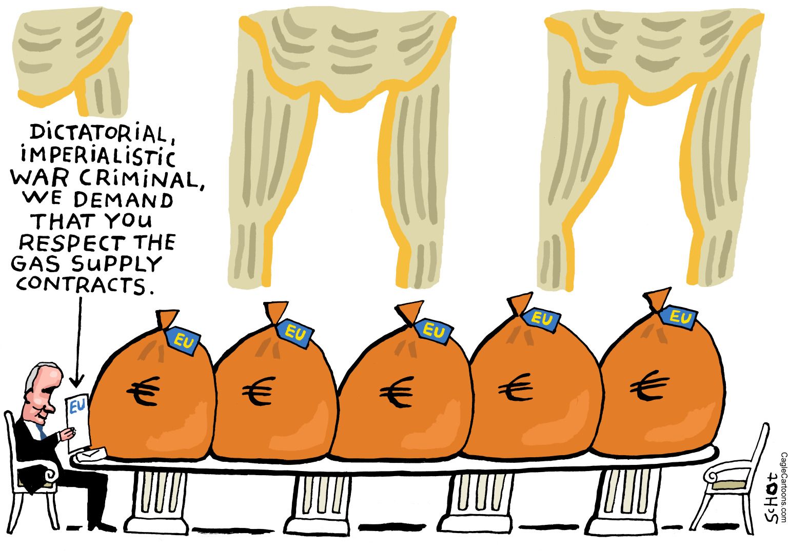 	Gas war in Europe | News JustIN Political Cartoon - newsjustin.press