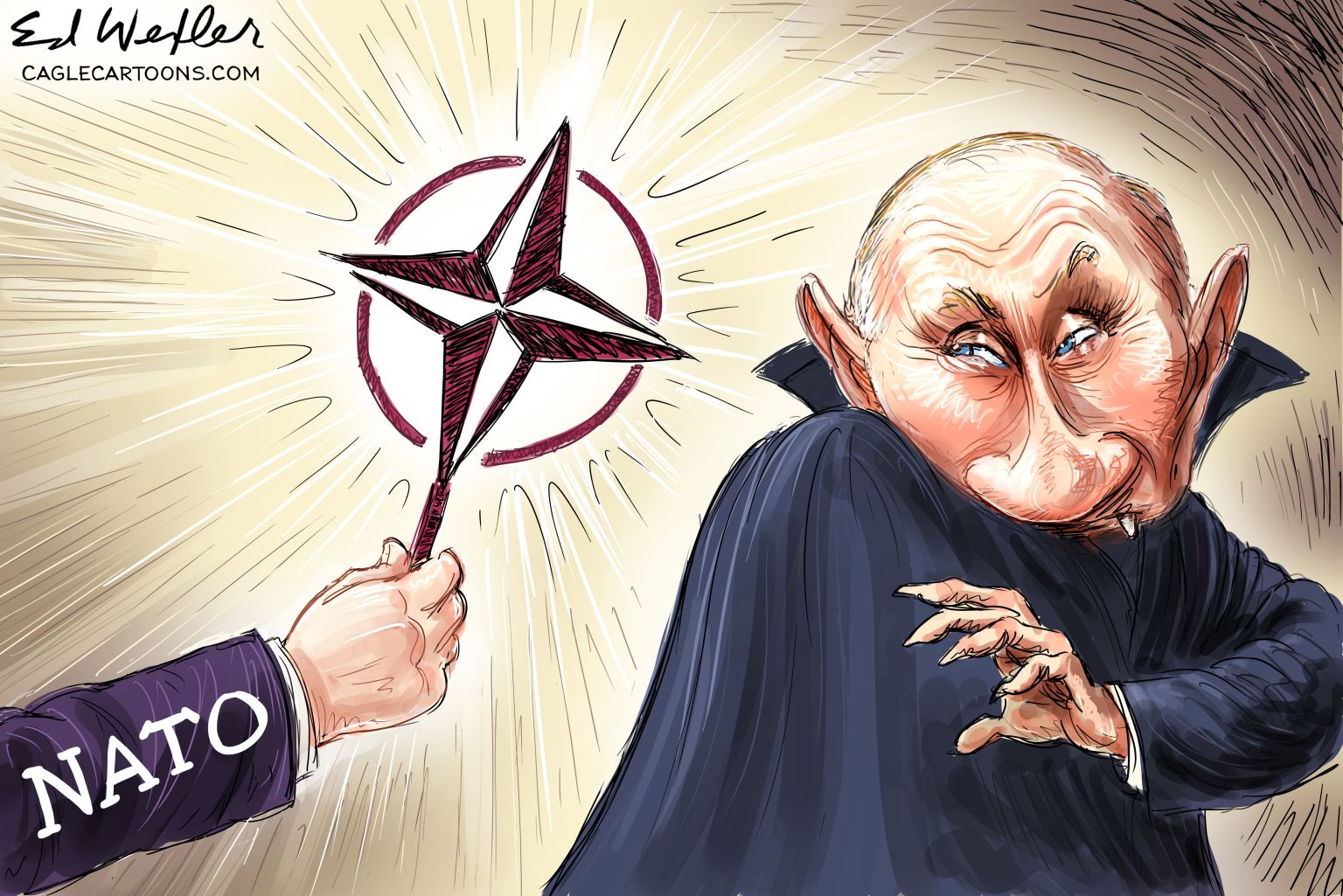 NATO Putin Vampire - News JustIN Political Cartoon - newsjustin.press