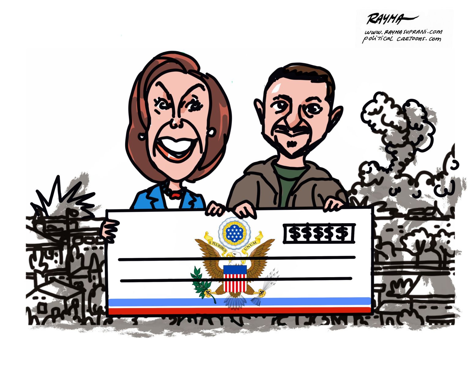 Pelosi in Ukraine | News JustIN Political Cartoon - newsjustin.press