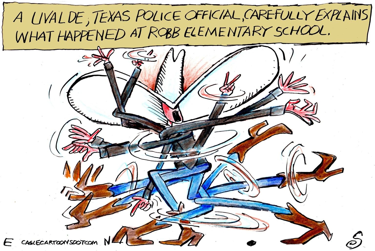 The Uvalde Shuffle - News JustIN Editorial Cartoon - newsjustin.press