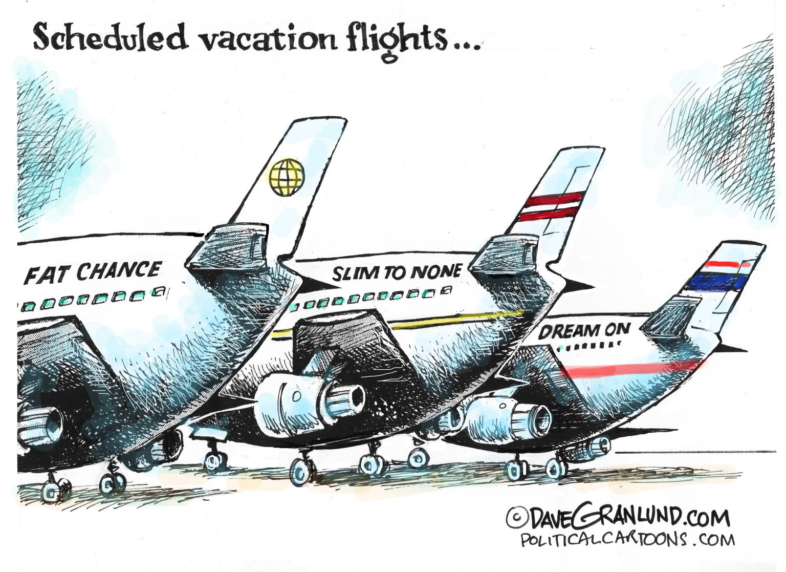 Vacation flights canceled - newsjustin.press - Editorial Cartoon