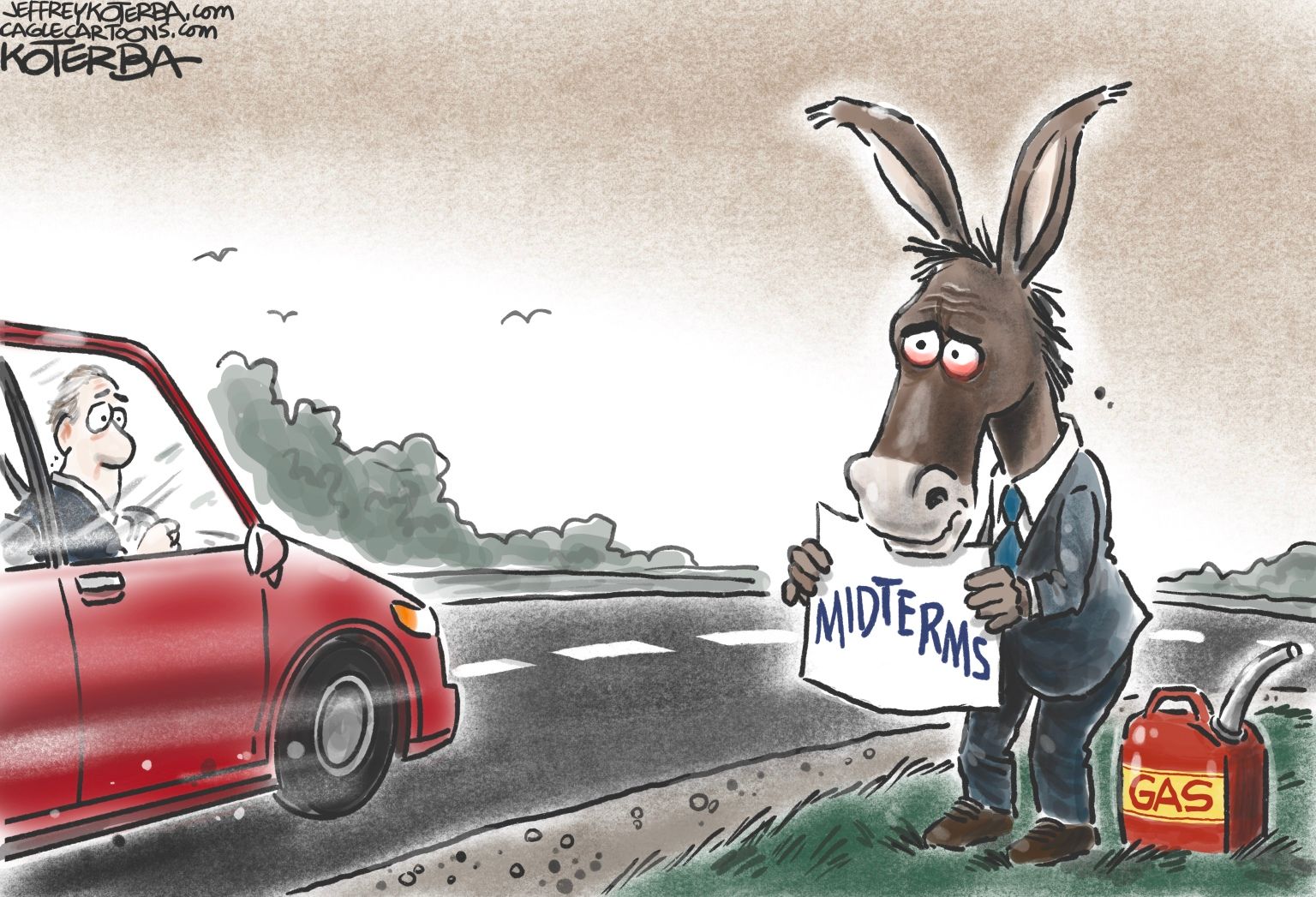 Gas Prices and Midterms - newsjustin.press - editorial political cartoons