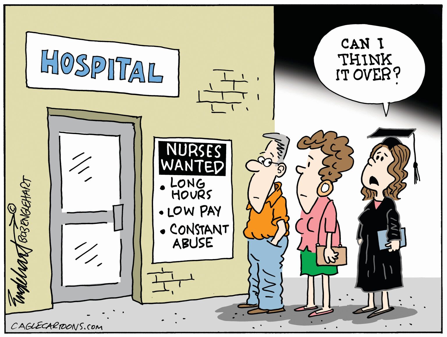 Nurse Shortage - newsjustin.press - Editorial Cartoon