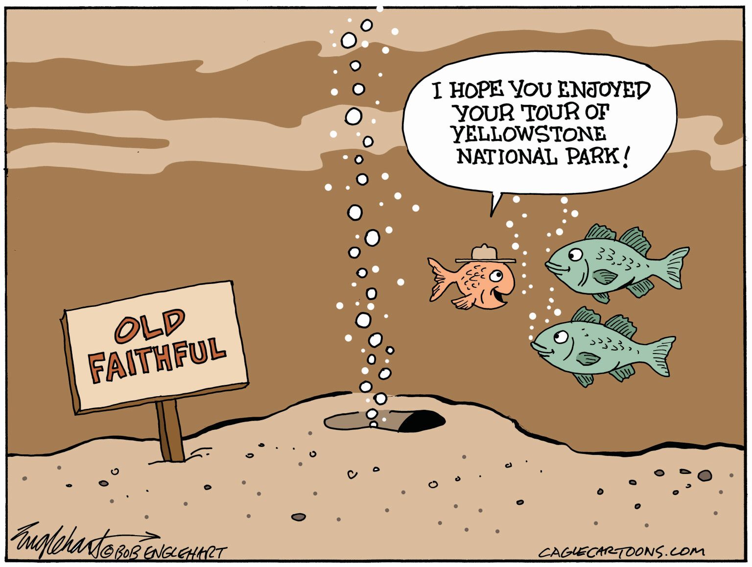 Yellowstone Flooded - newsjustin.press - Editorial Cartoon