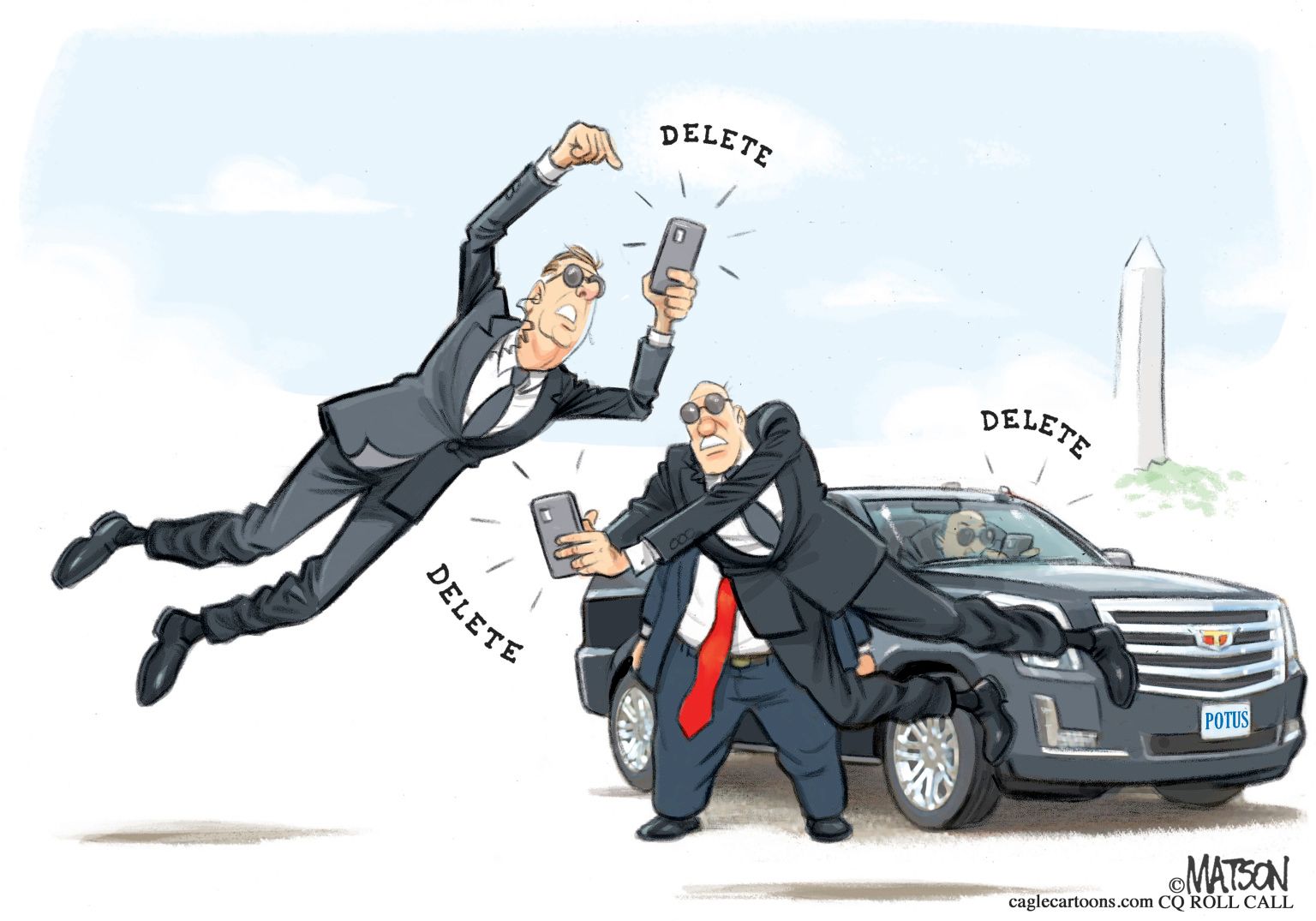 Top Secret Service - newsjustin.press - editorial cartoon