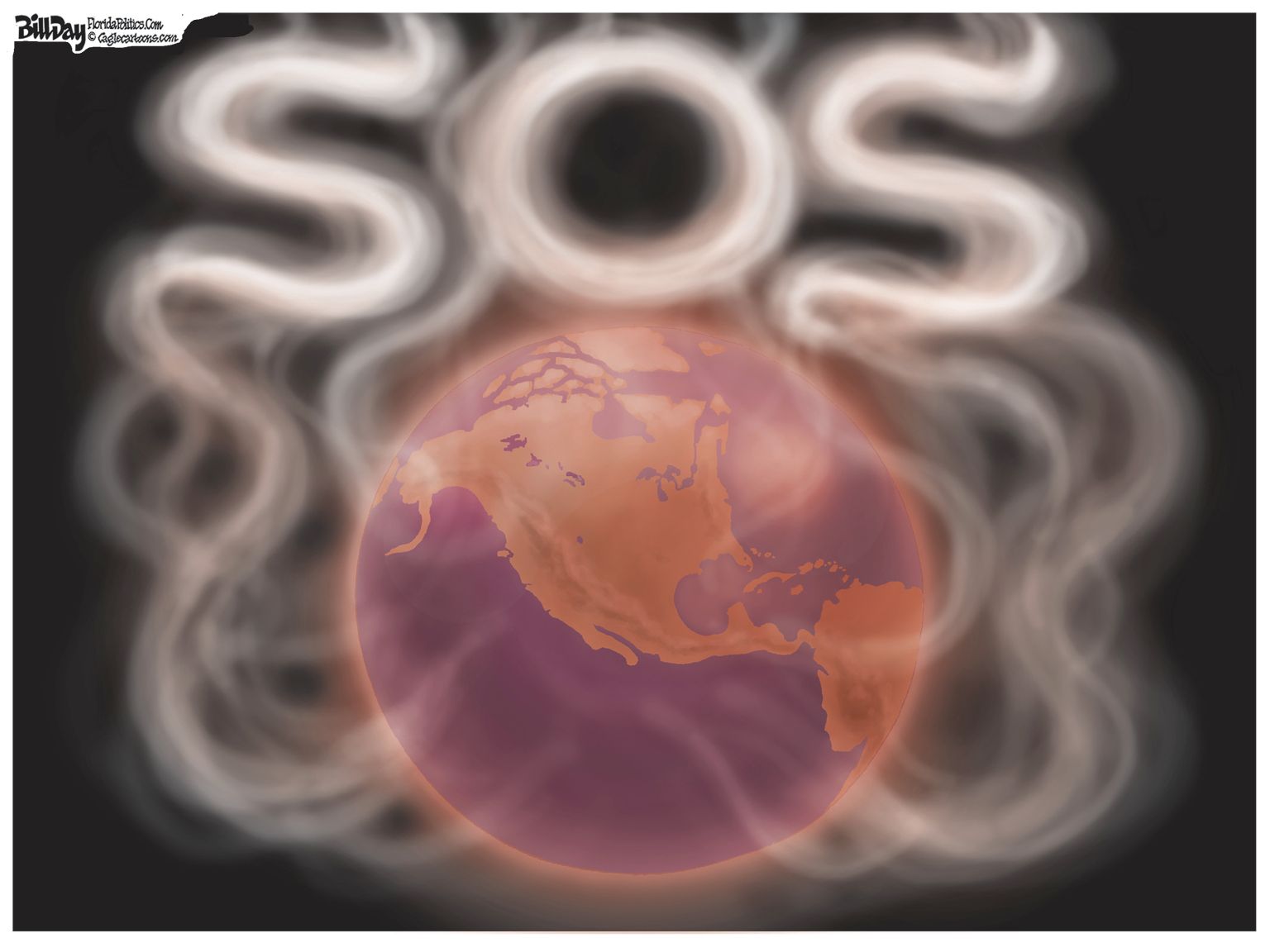 SOS to Earth - newsjustin.press - editorial political cartoons
