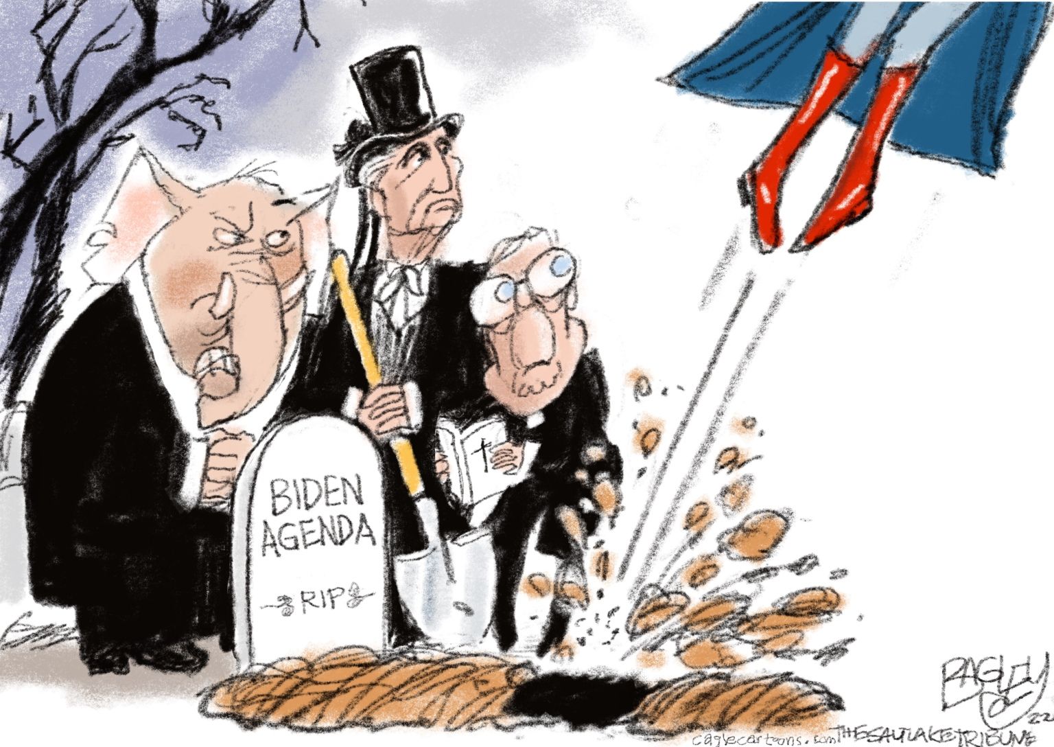Biden Agenda - newsjustin.press - editorial cartoon