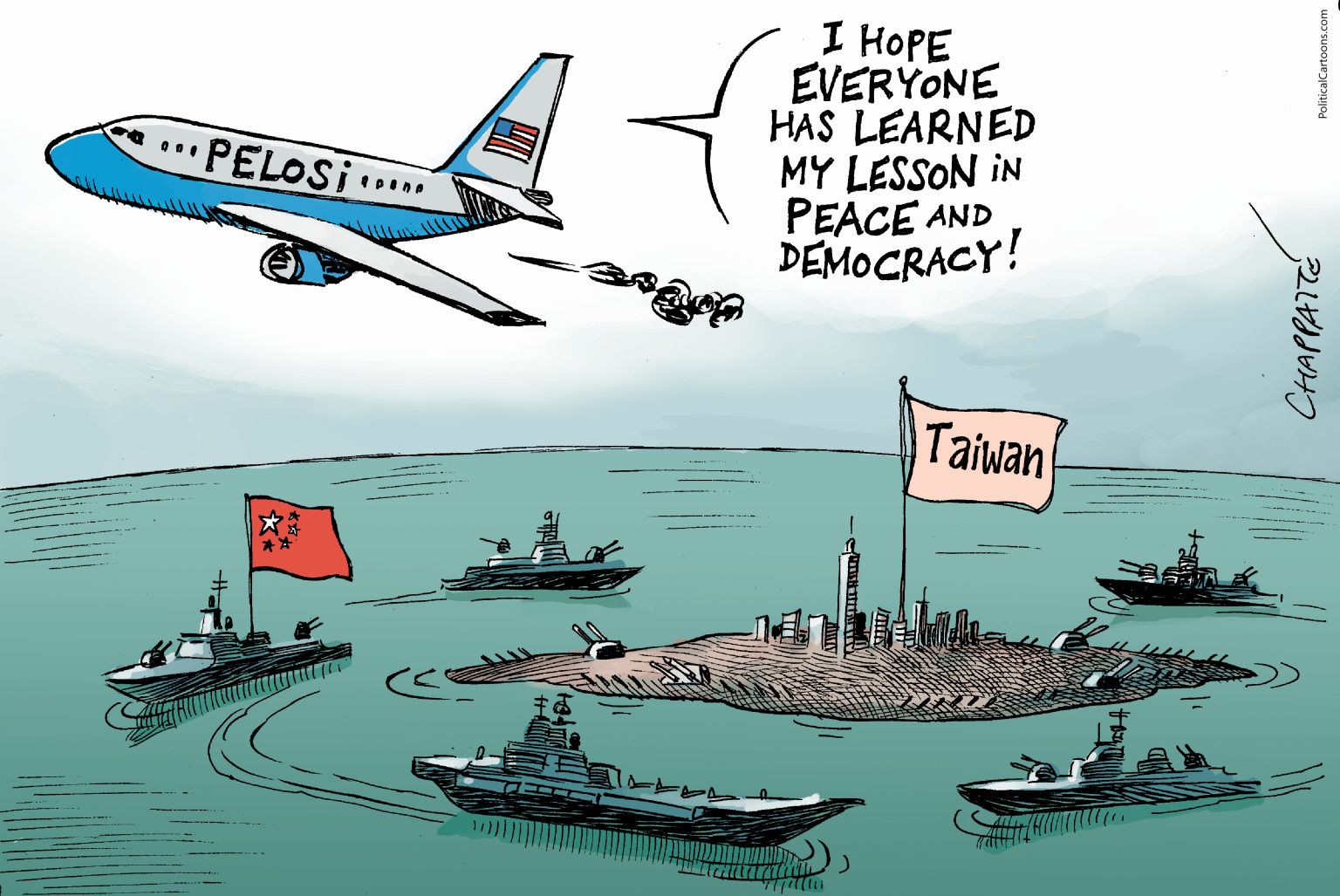 Nancy Pelosi's visit to Taiwan - newsjustin.press - editorial cartoon