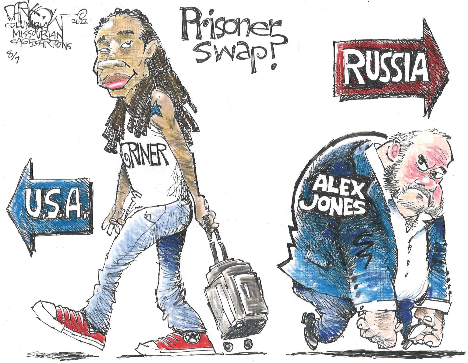 Prisoner swap - newsjustin.press - editorial cartoon