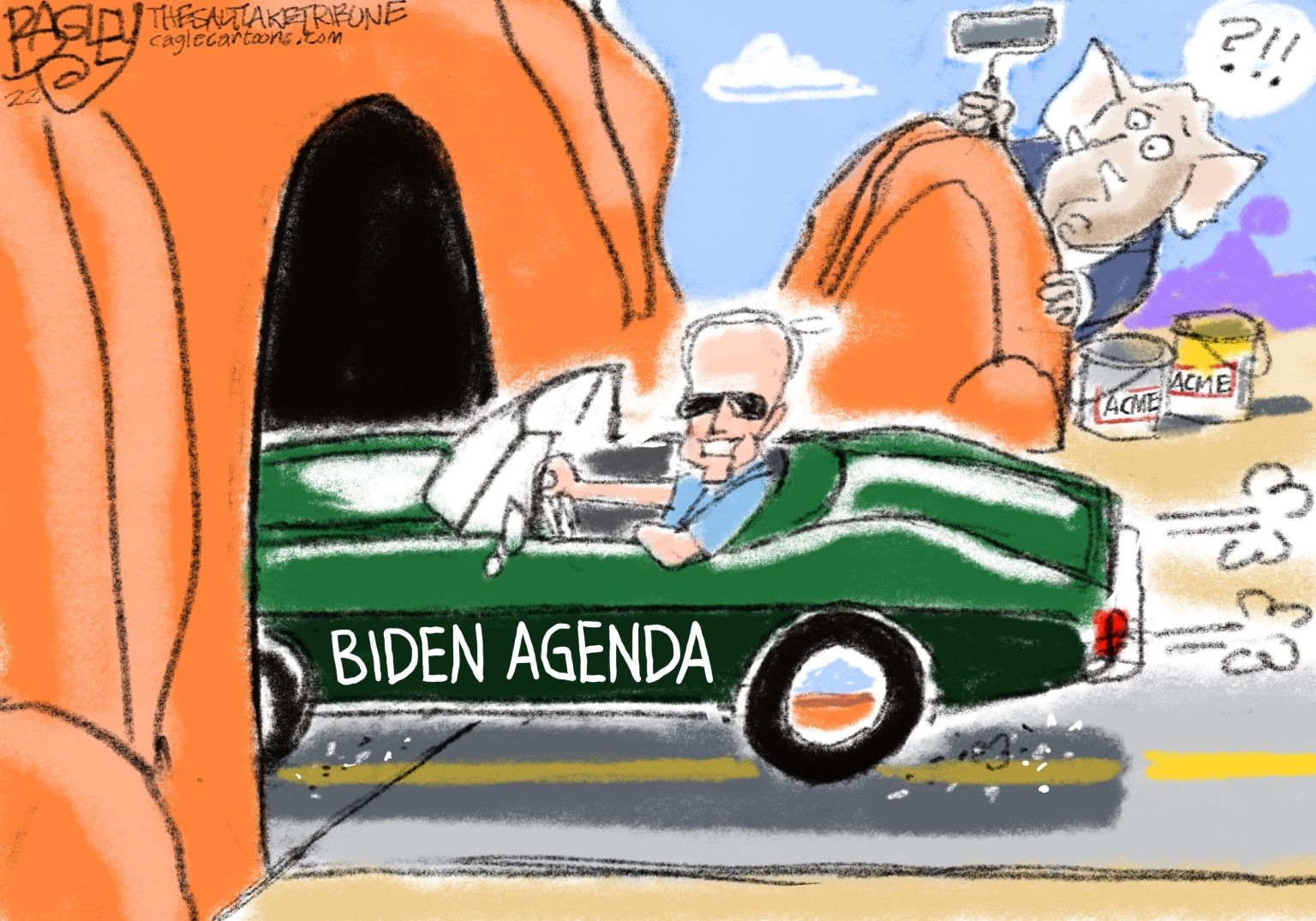 Riding with Biden - newsjustin.press - editorial cartoon