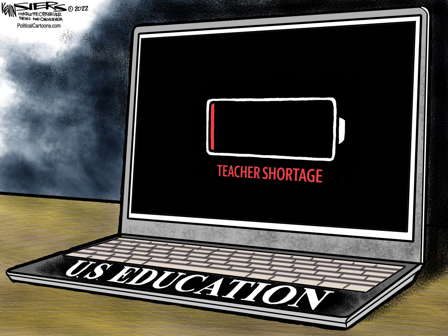 Teacher Shortage - newsjustin.press - editorial cartoon