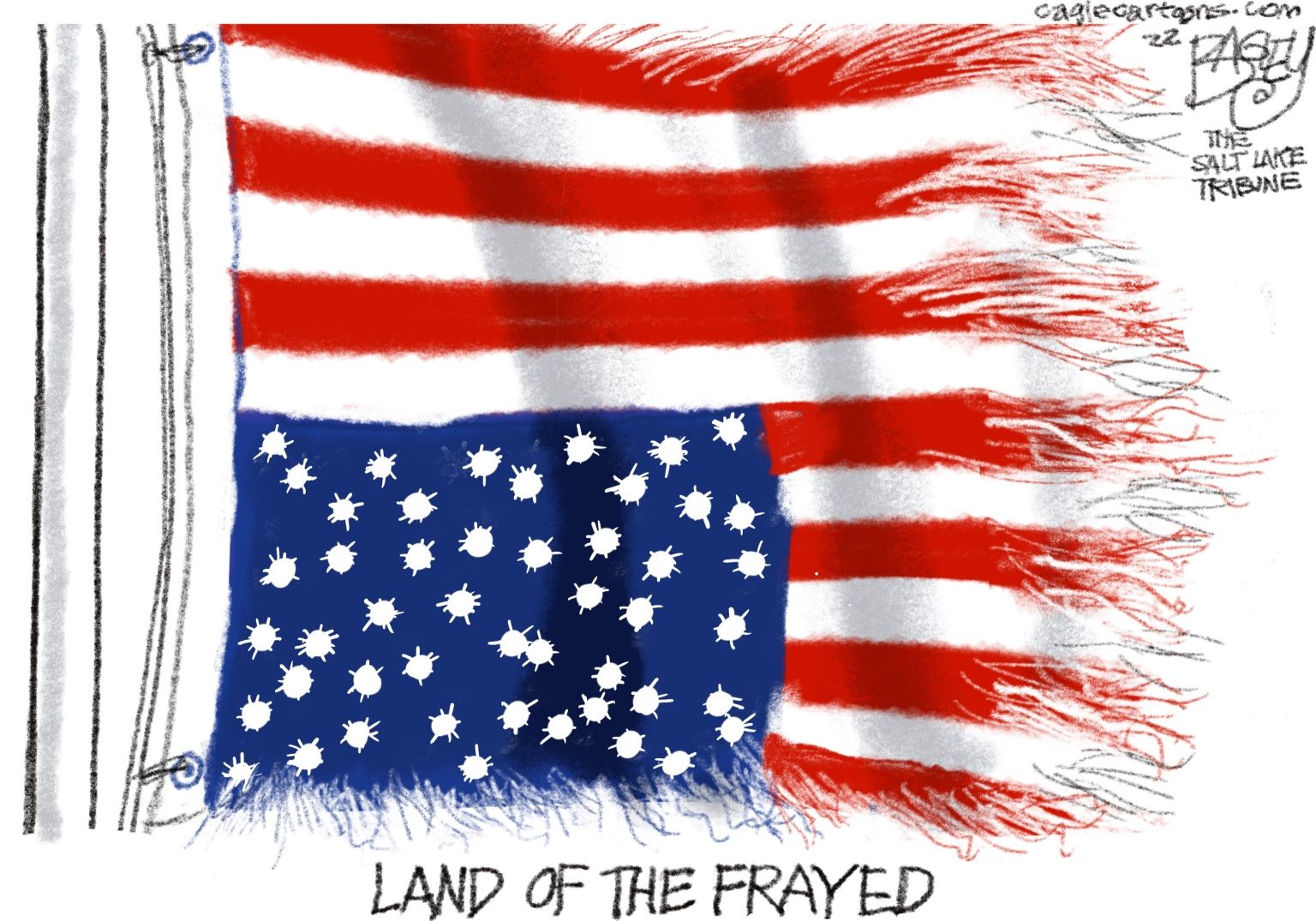 Land of the Frayed - newsjustin.press - editorial cartoon
