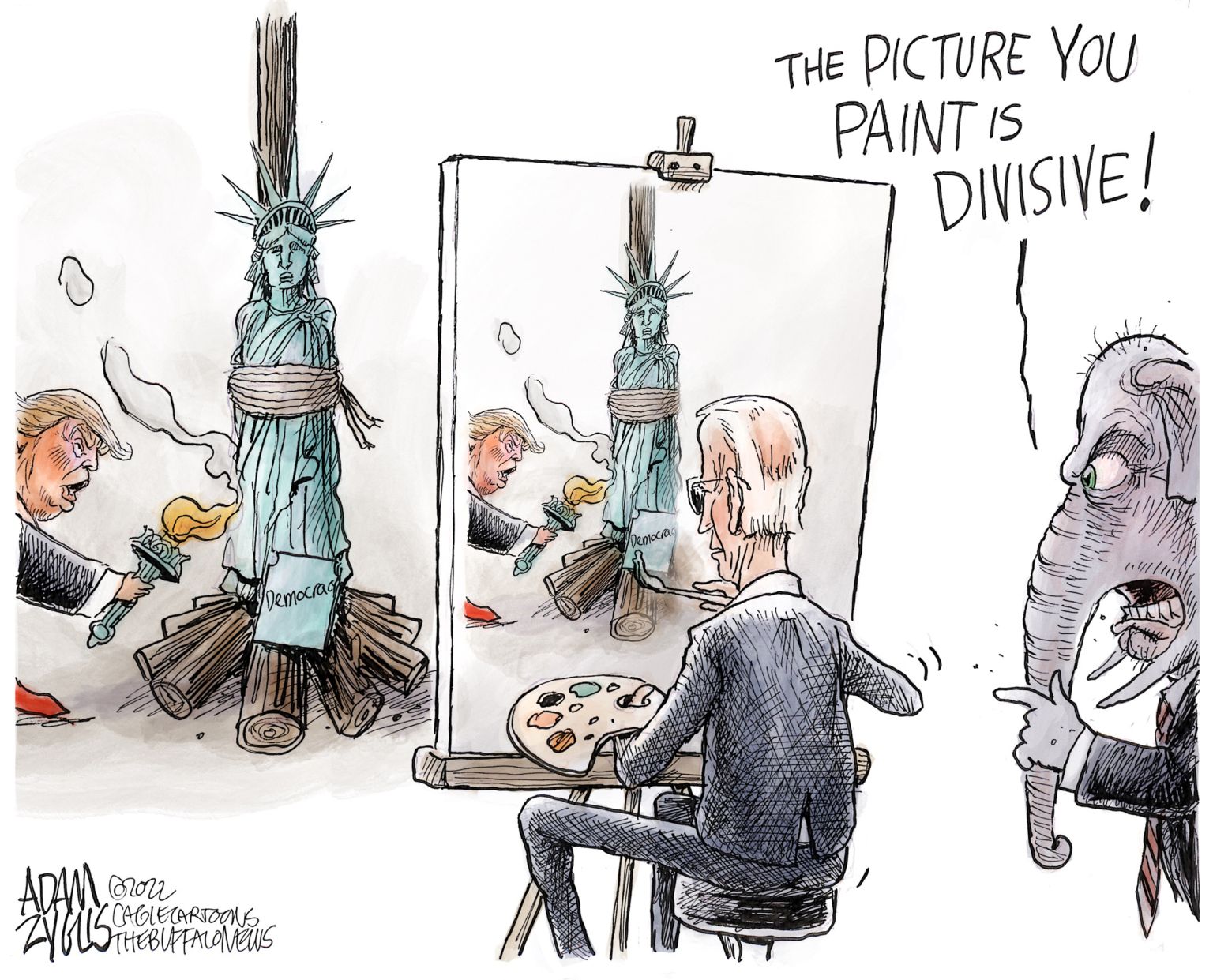 Biden Speech - newsjustin.press - editorial cartoon