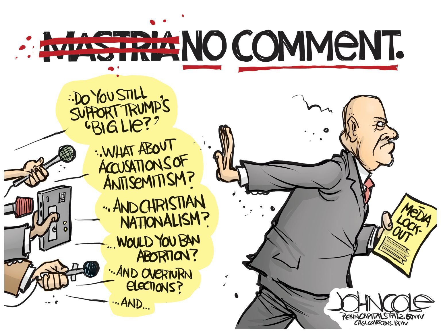 PENNSYLVANIA Doug Mastria NO COMMENT - newsjustin.press - editorial cartoon