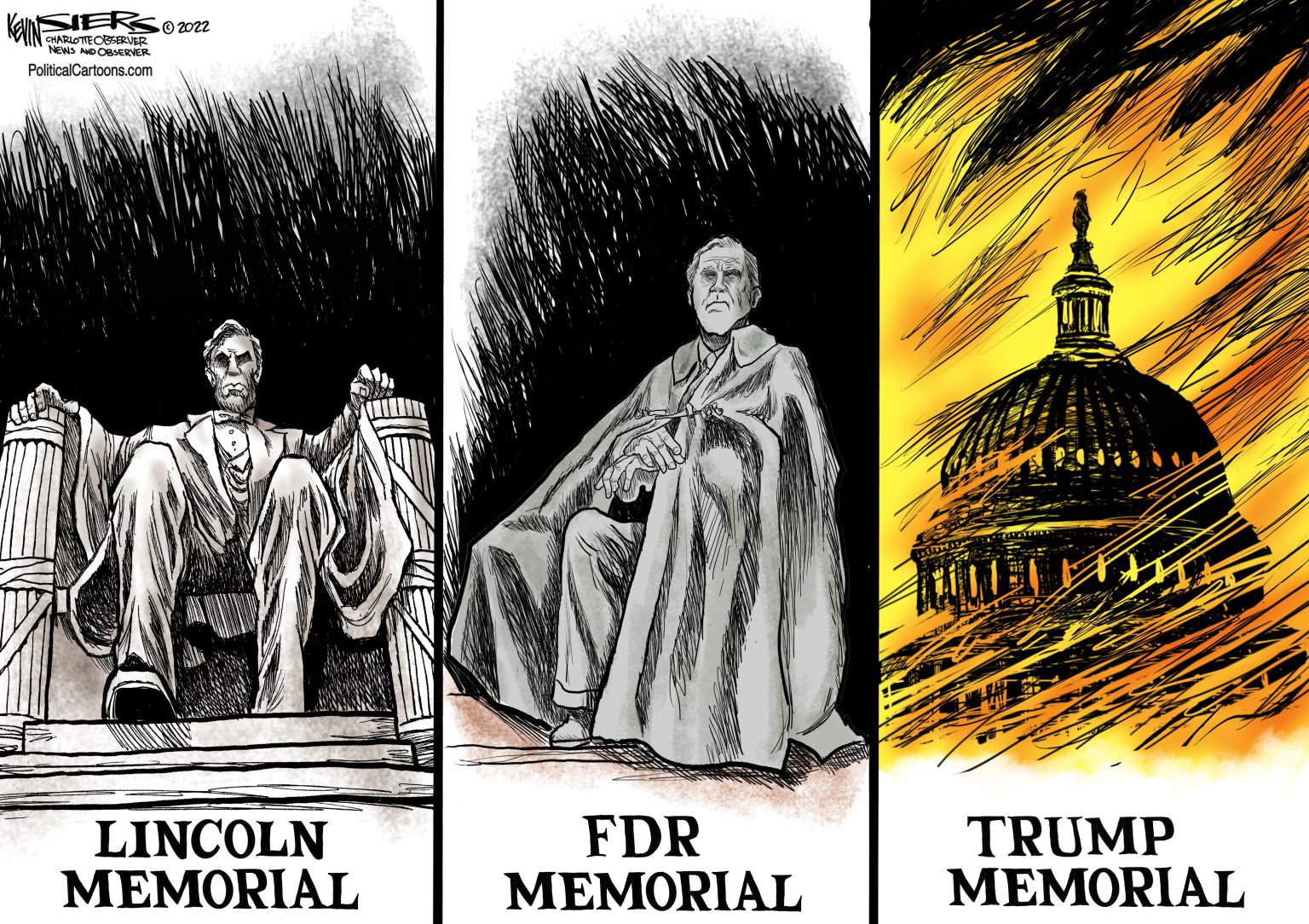 Trump Memorial - newsjustin.press - editorial cartoon