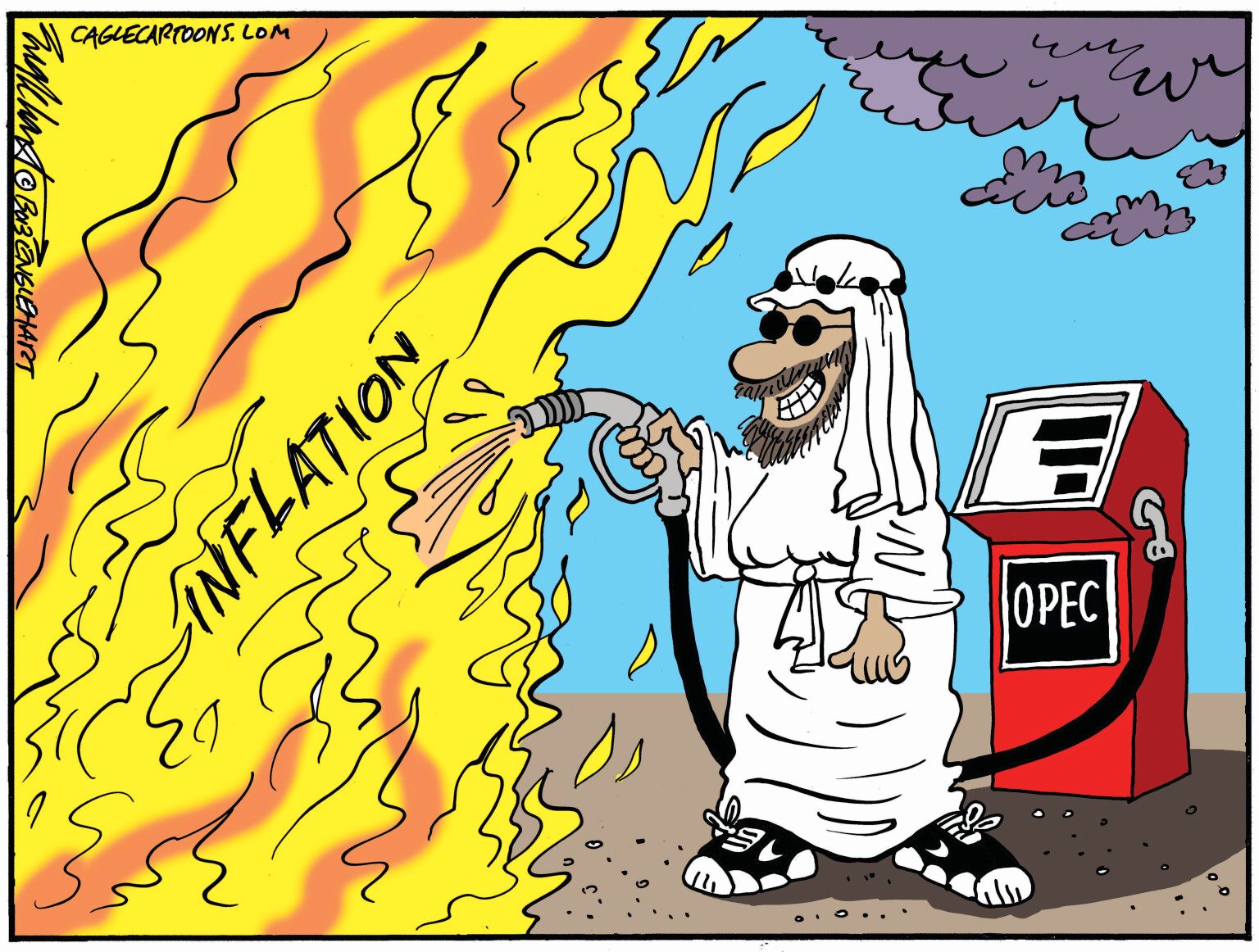OPEC Feeds Inflation - newsjustin.press editorial political cartoon