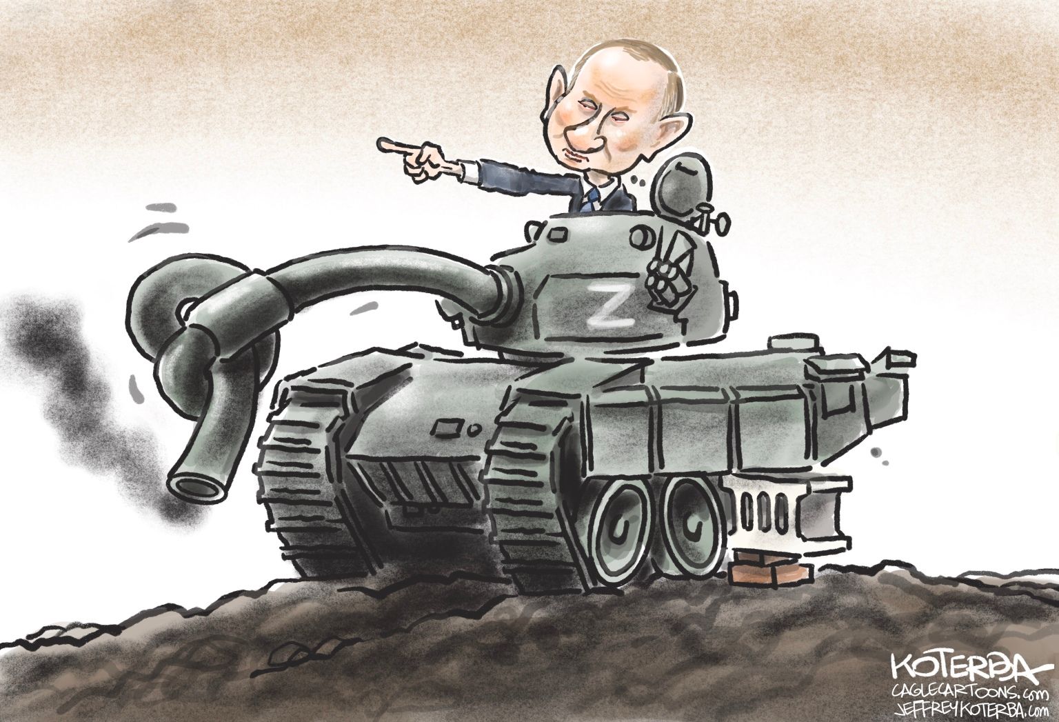 Putin in Knots - newsjustin.press - editorial cartoon