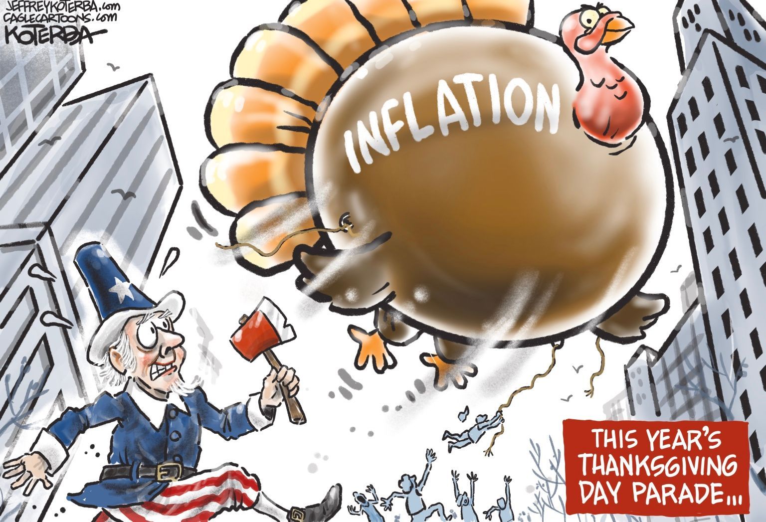 Thanksgiving Day Parade 2022 - newsjustin.press - editorial cartoon