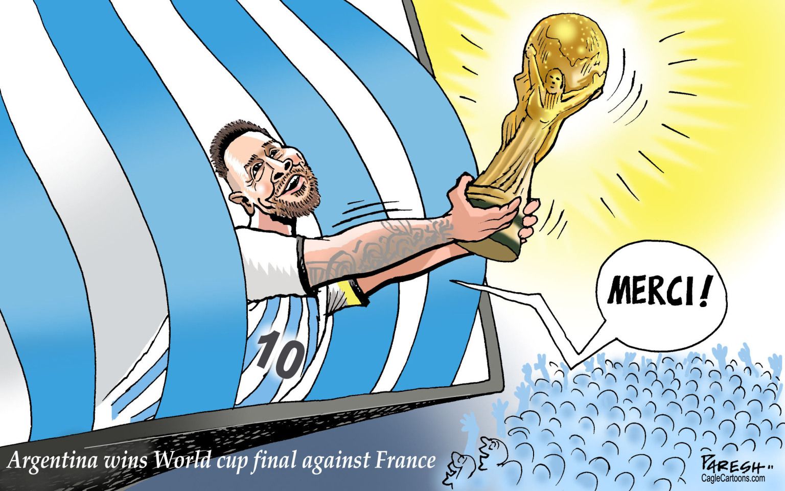 Argentina wins world cup - newsjustin.press - editorial cartoon