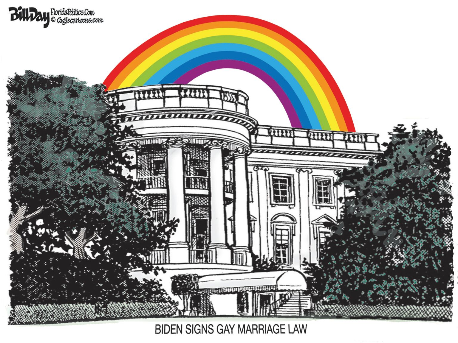 Biden Signs Gay Marriage Law - newsjustin.press - editorial cartoon