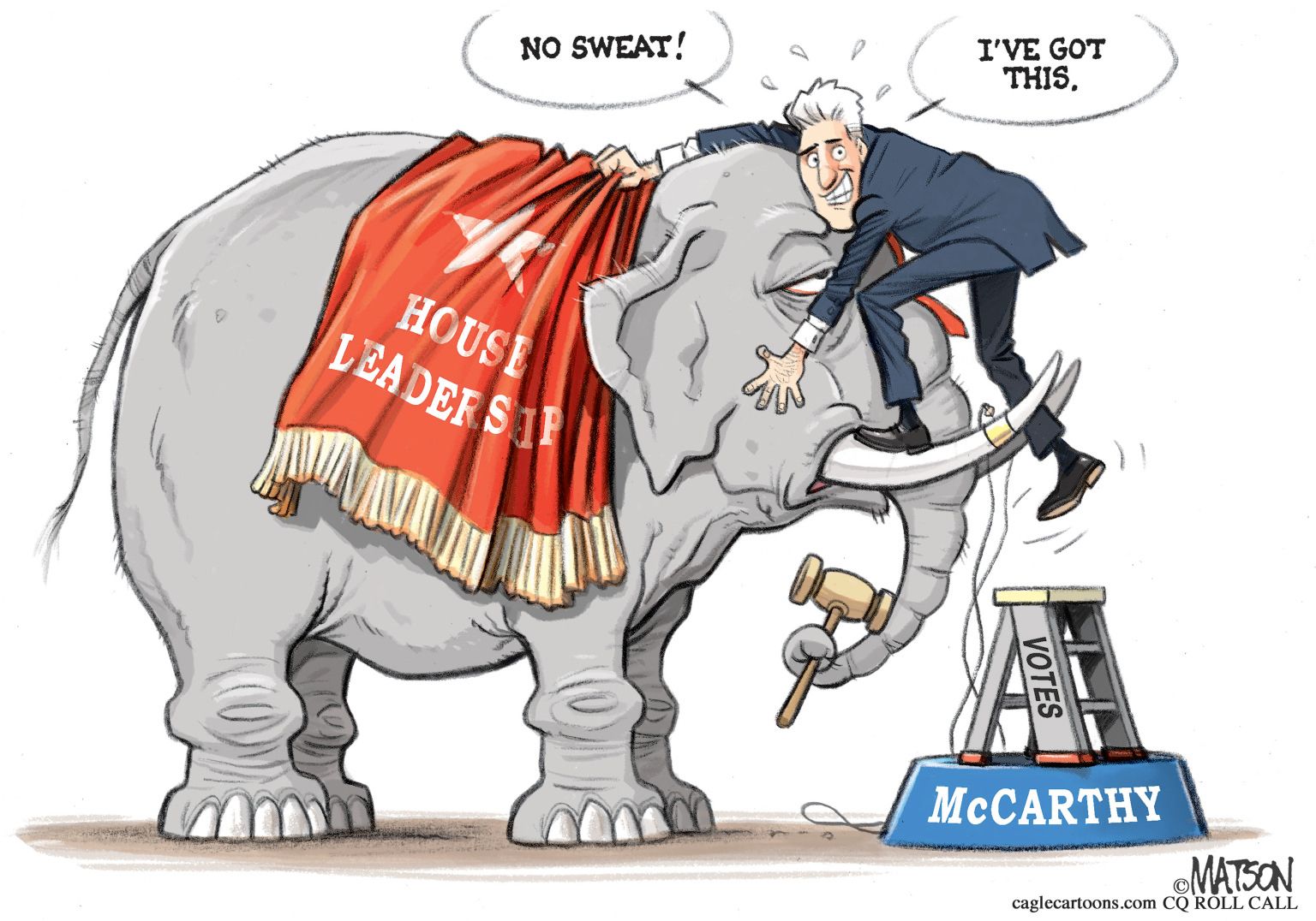 Kevin McCarthy Would Be Speaker of the House - newsjustin.press - editorial cartoon
