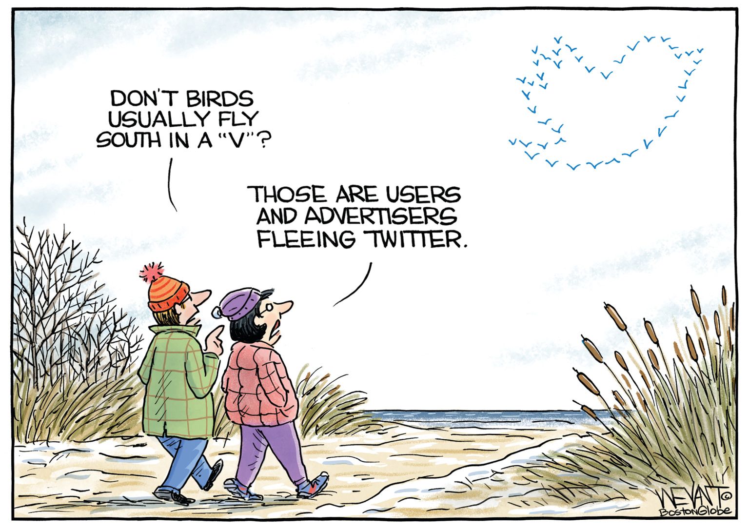 Twitter Migration by Christopher Weyant - newsjustin.press - editorial political cartoon