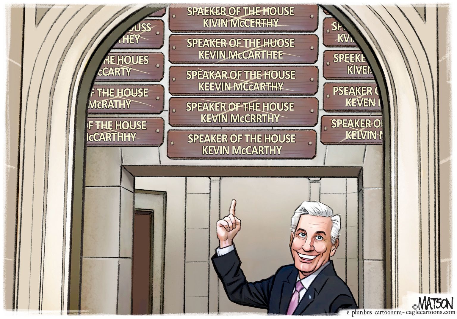 15th Time is the Charm for Speaker McCarthy - newsjustin.press editorial political cartoon