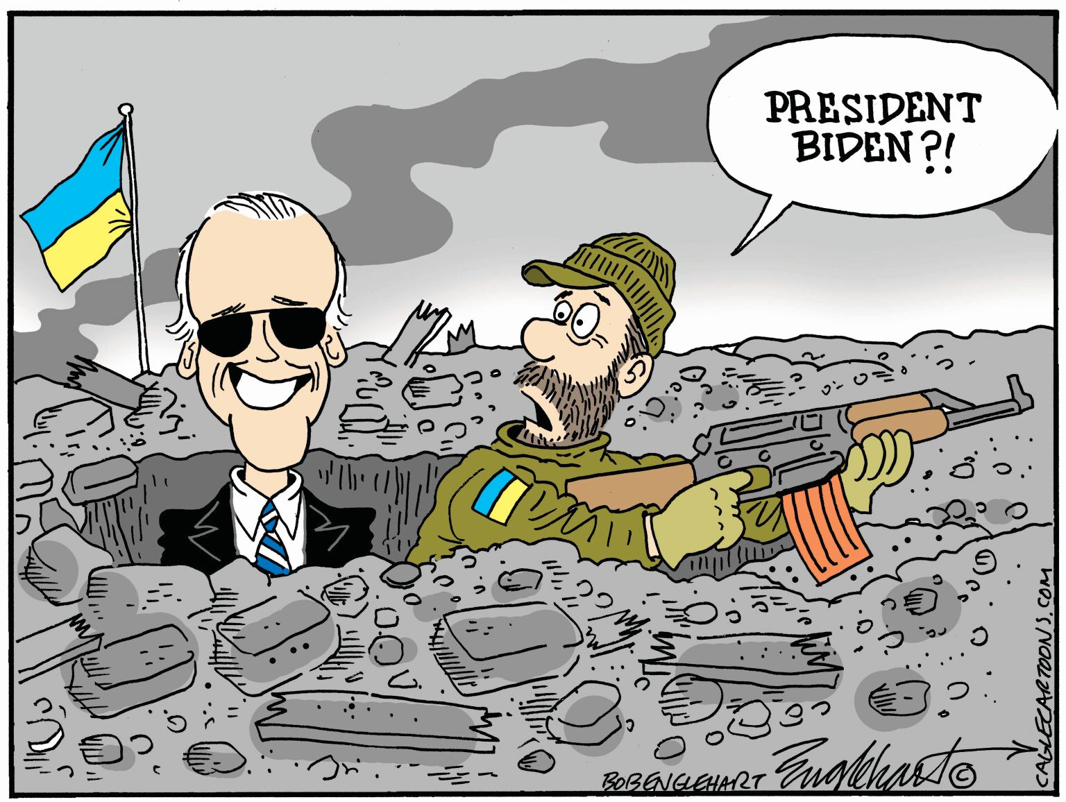 Biden In Ukraine - newsjustin.press - political editorial cartoon