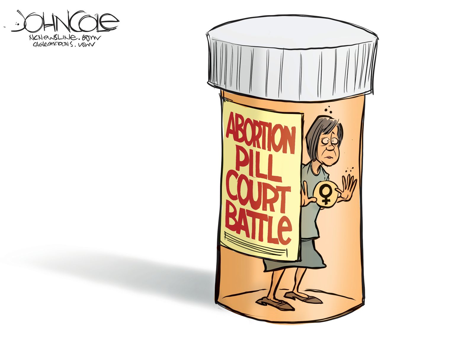 newsjustin.press - Abortion pill court fight - editorial cartoon