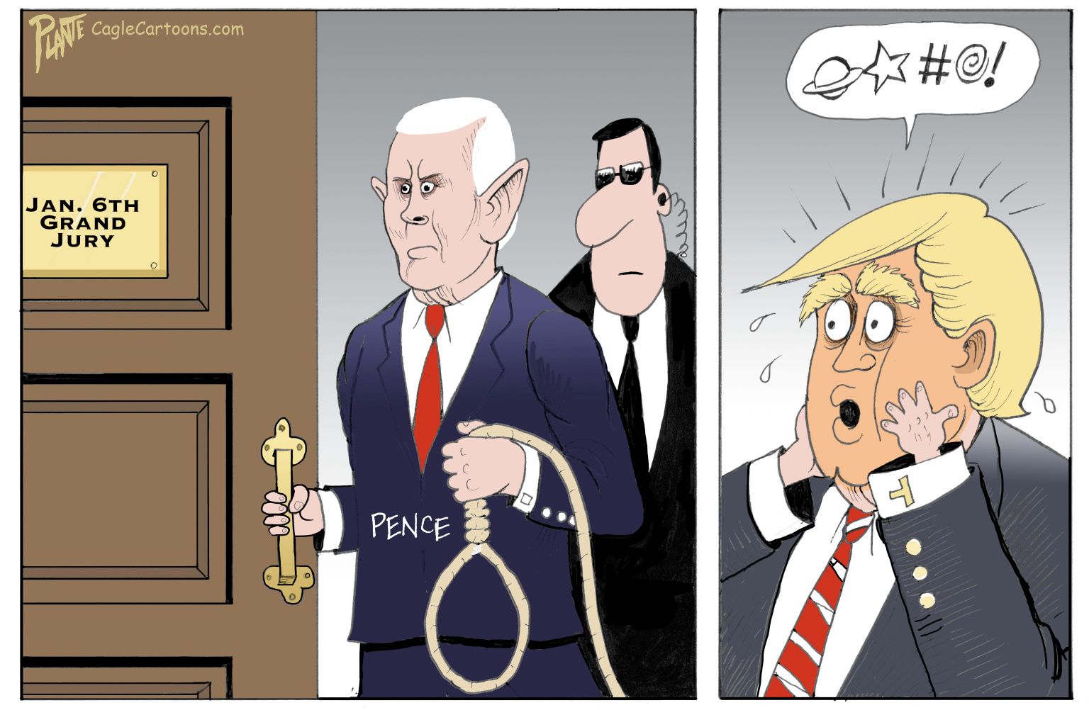 Pence Will Testify - newsjustin.press political editorial cartoon 