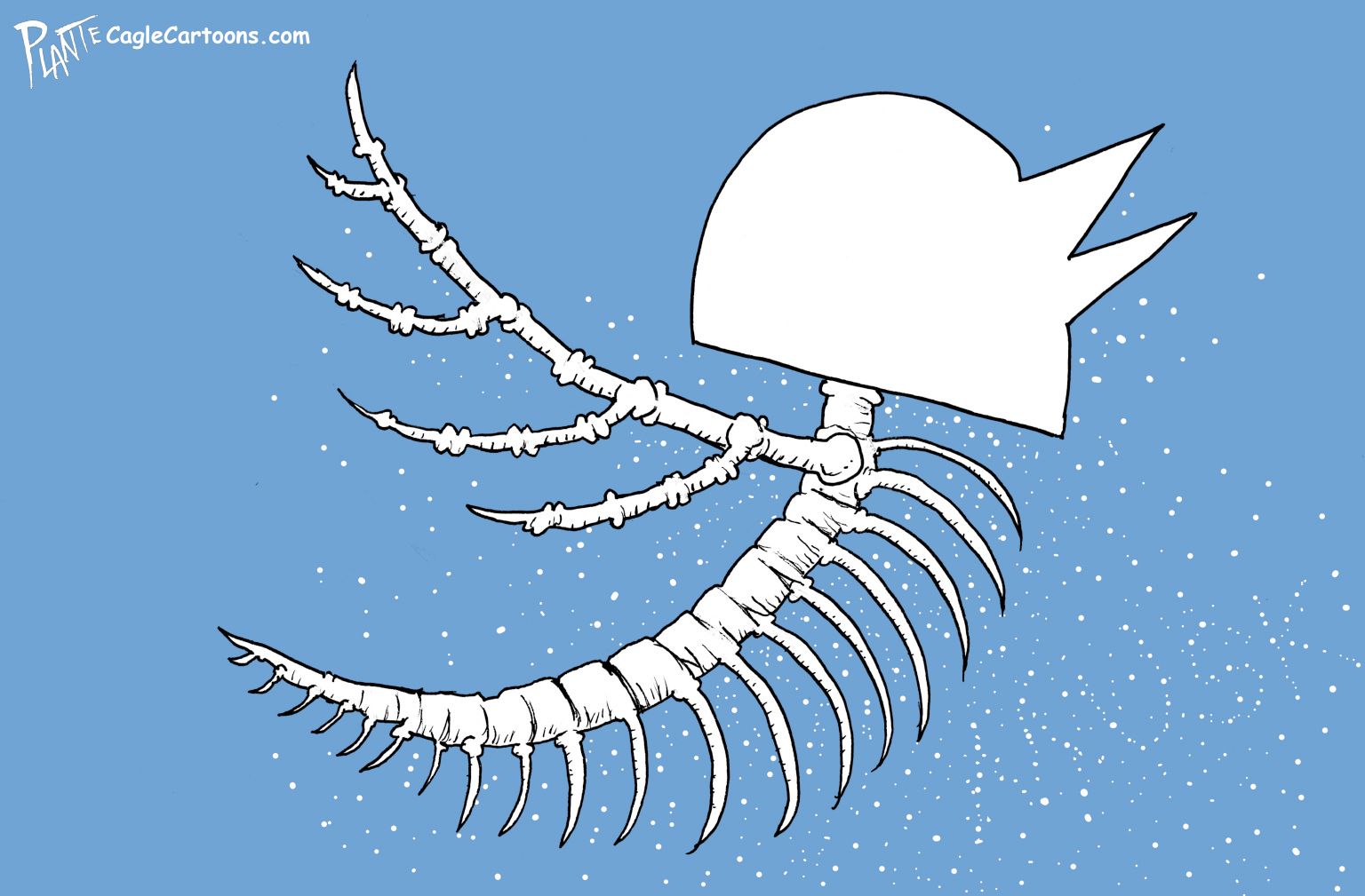 Twitter Bird - newsjustin.press - editorial cartoon