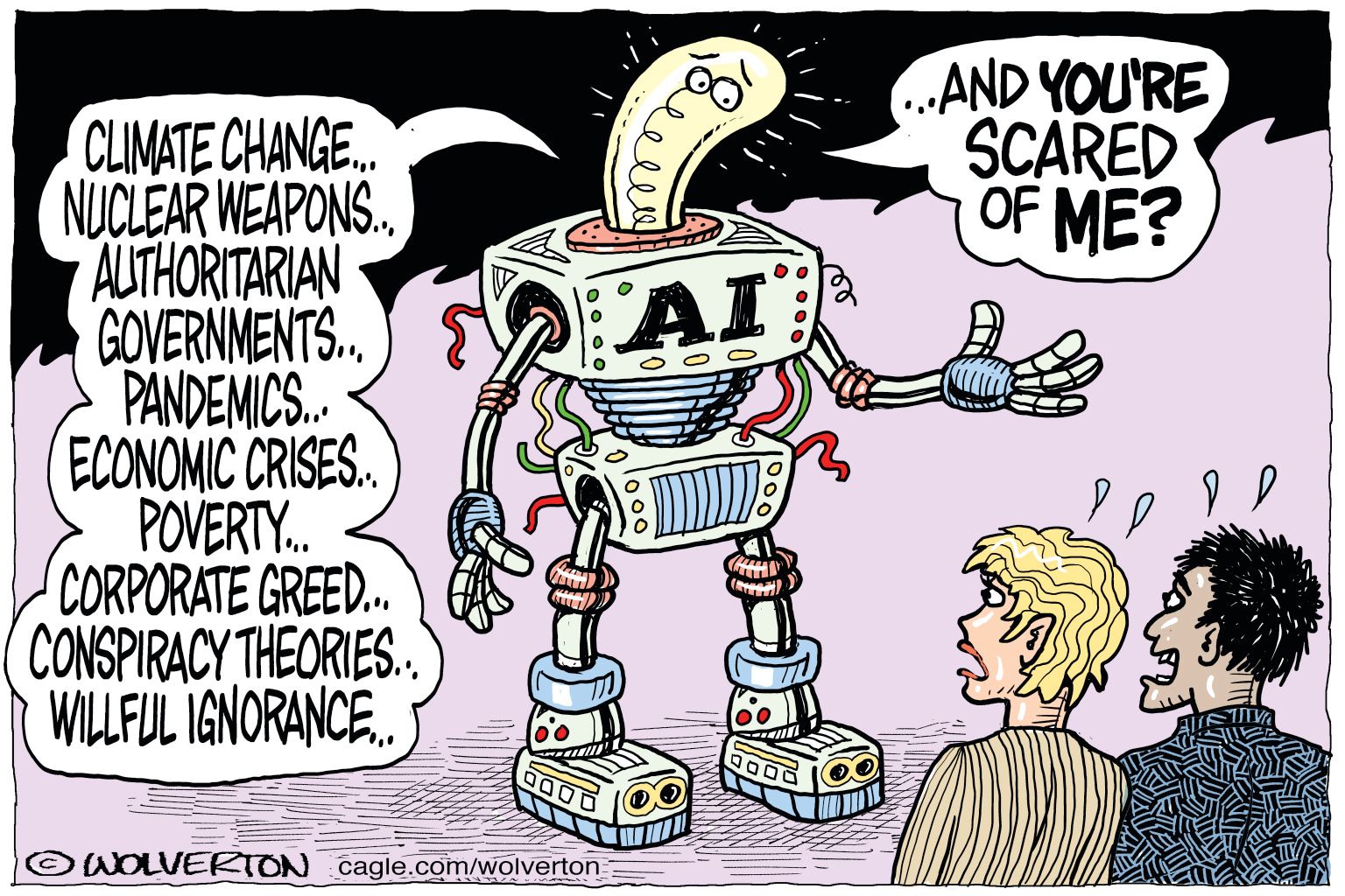 newsjustin.press - AI Fear - political editorial cartoon