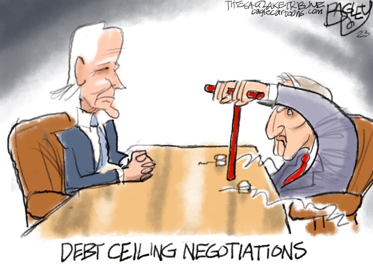 Debt Threat - newsjustin.press - editorial political cartoon