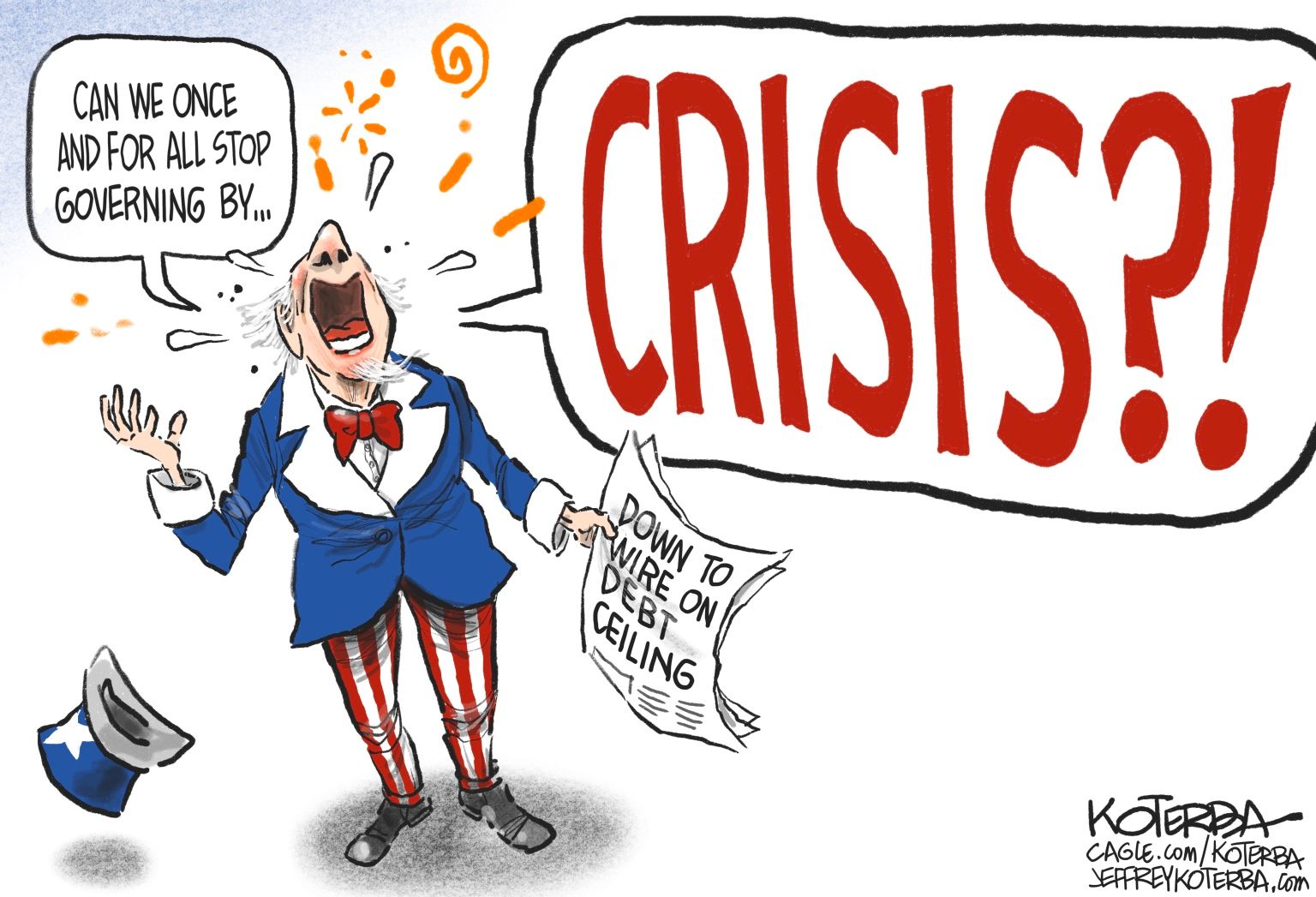 newsjustin.press - Governing by Crisis political cartoon