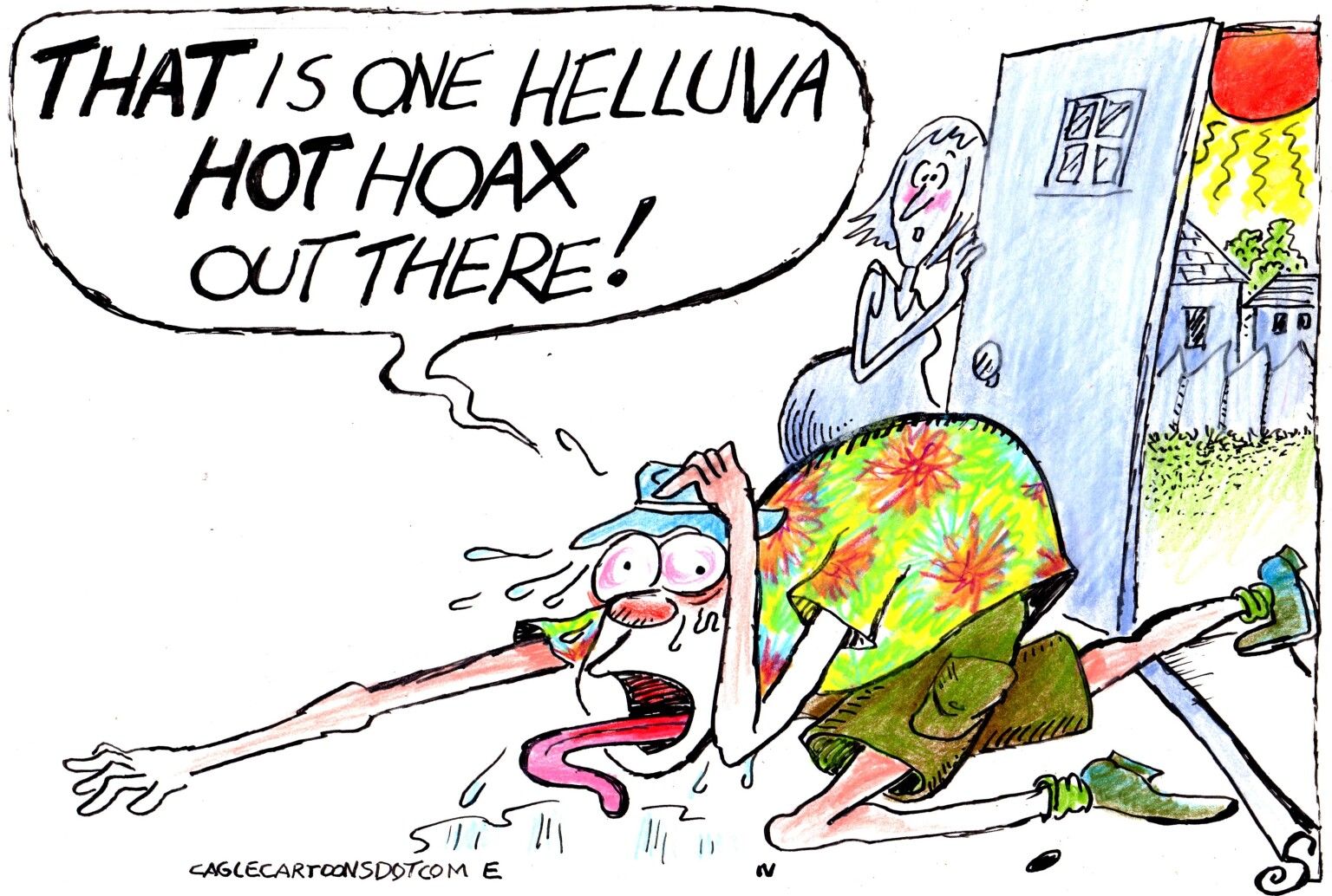 newsjustin.press - editorial cartoon - GLOBAL WARMING IS A HOAX