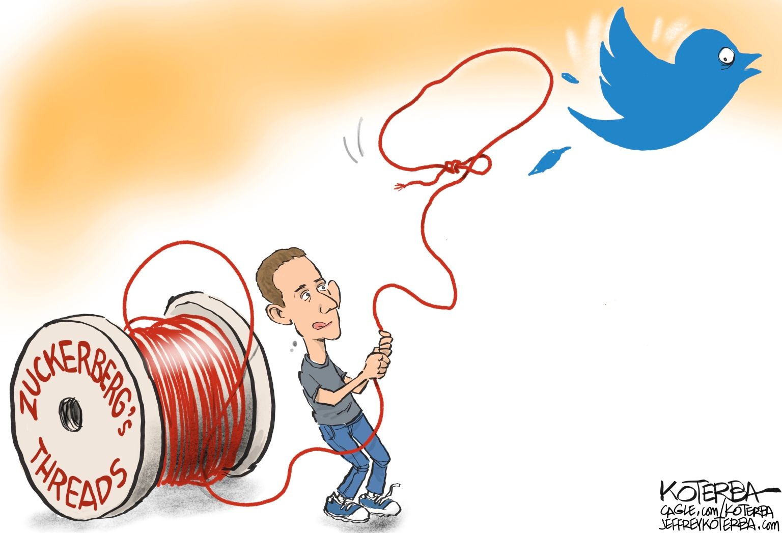Zuckerberg's New Social Network - political cartoon newsjustin.press