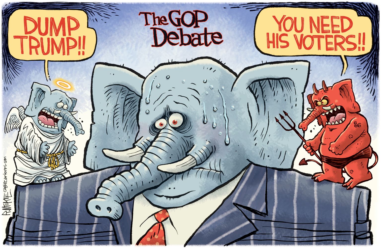 GOP Debate - newsjustin.press political cartoon