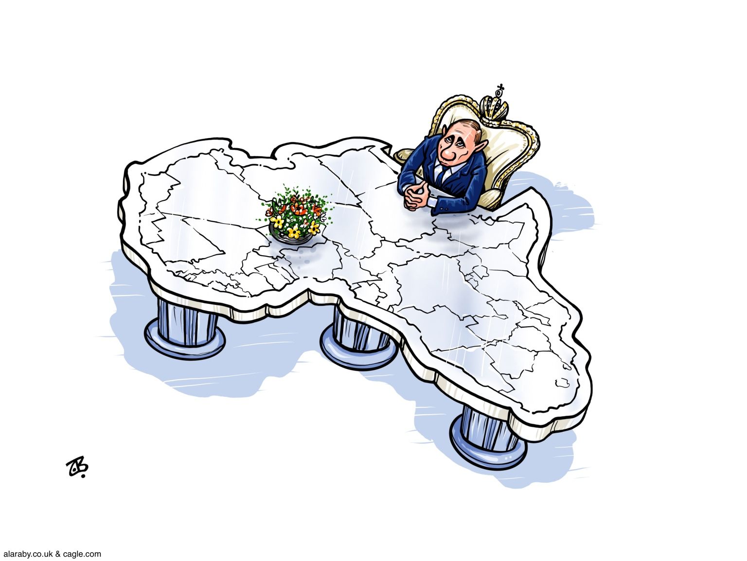 Putin’s new table! - newsjustin.press - political cartoon