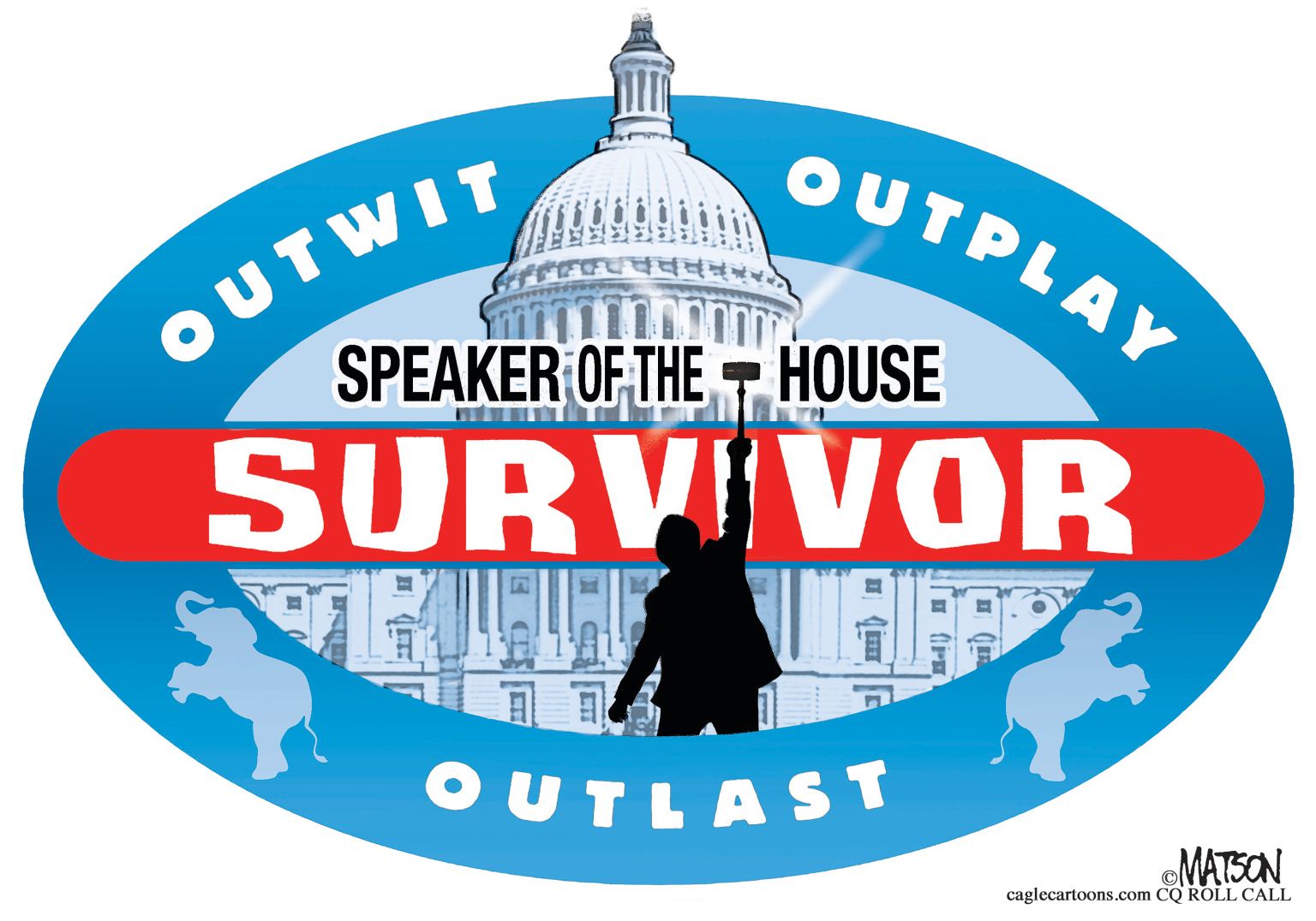 Speaker of the House Survivor - newsjustin.press - political cartoon