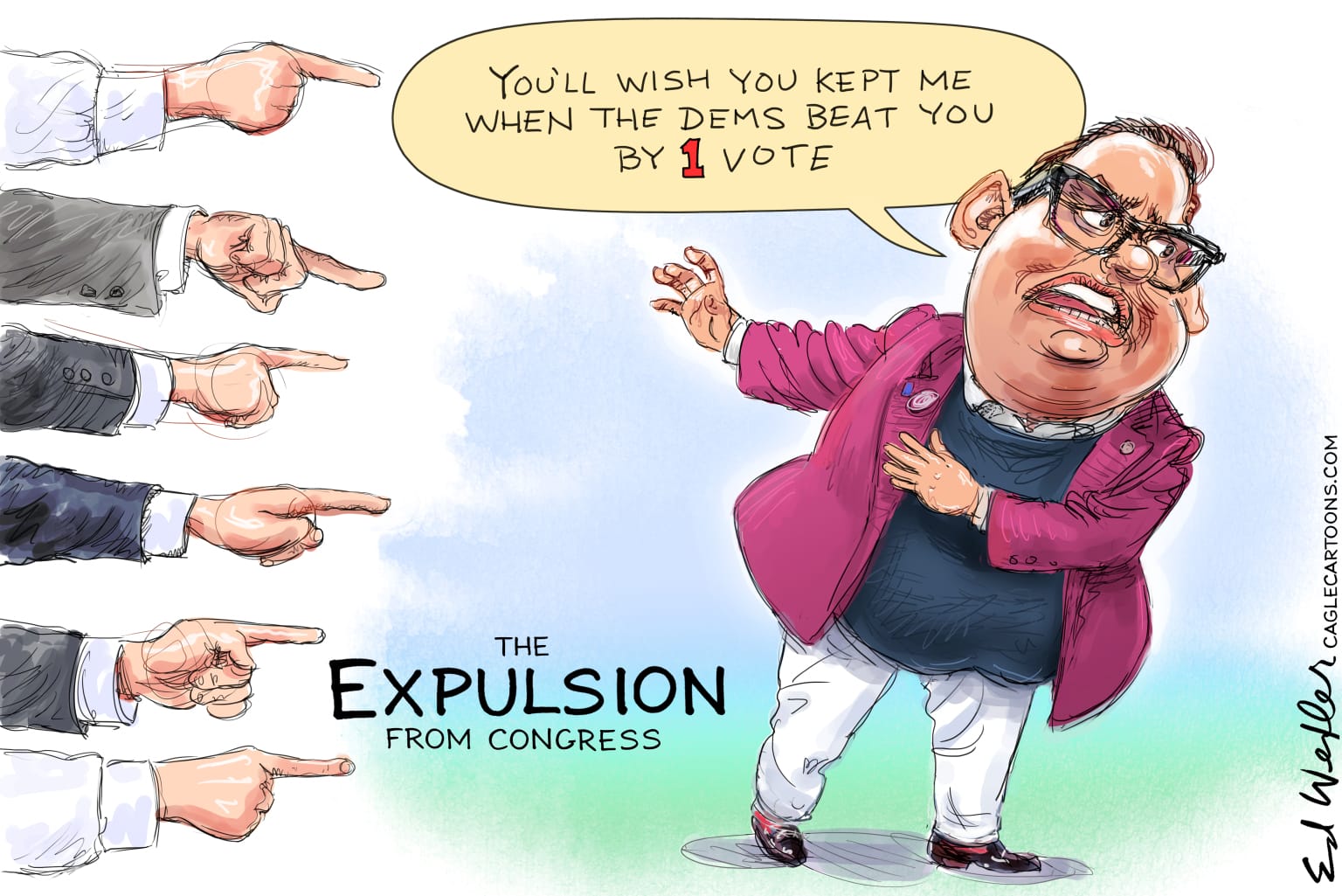 Santos Expulsion - newsjustin.press - political cartoon